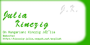 julia kinczig business card